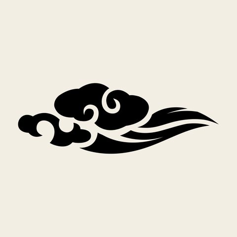 Cloud wing drift — Korean traditional cloud motif vector (구름문 8723)
