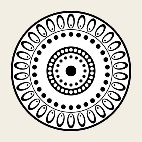 Concentric dot roundel — Korean traditional dot motif vector (동심원문 8304)