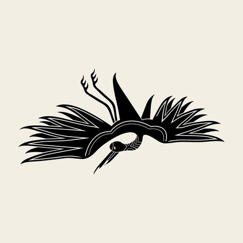 Crane reed glide — Korean traditional crane motif vector (학문 10258)