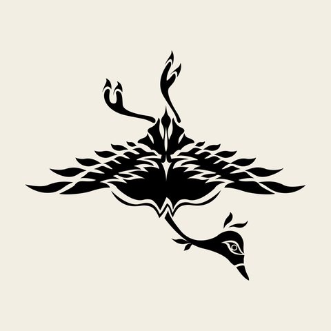 Crane symmetric flight — Korean traditional crane motif vector (학문 9514)