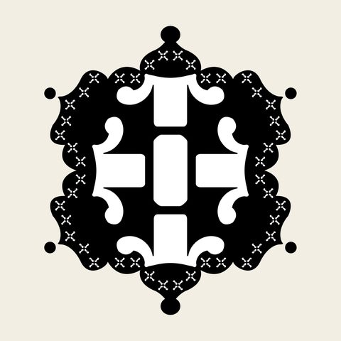 Cross medallion scalloped — Korean traditional star motif vector (기타 9532)