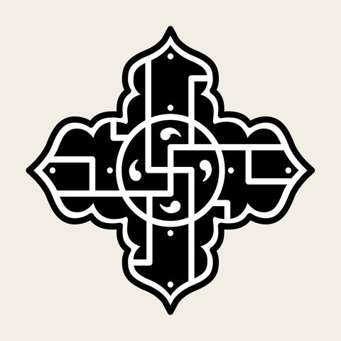 Cross medallion swastika — Korean traditional geometry motif vector (기타 9910)