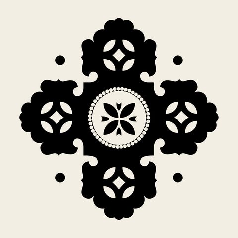 Cross roundel quatrefoil — Korean traditional star motif vector (기타 8881)
