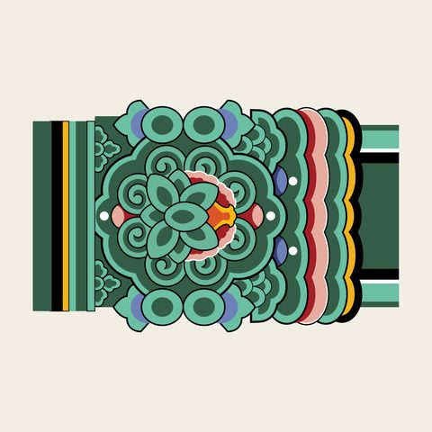 Dancheong beam band — Korean traditional dancheong motif vector (창덕궁 주합루 퇴량)