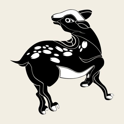 Deer longevity — Korean traditional animal motif vector (십장생문 9938)