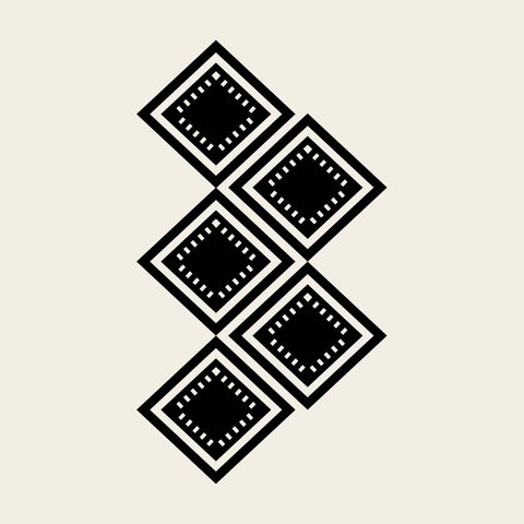Diamond cascade — Korean traditional diamond motif vector (울주 천전리 암각화 5865)