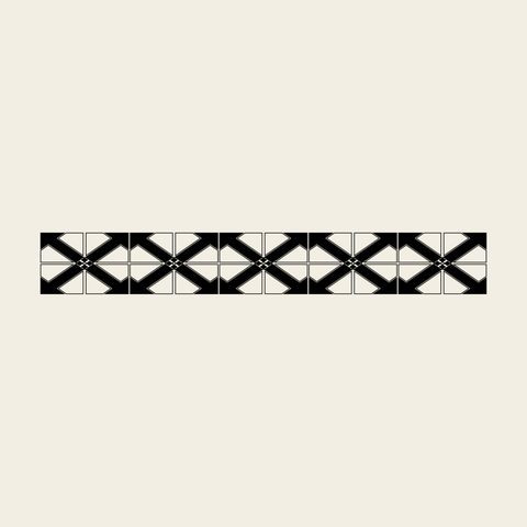 Diamond chain border — Korean traditional diamond motif vector (강서중묘 전돌 4613)