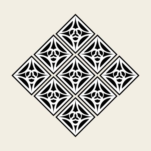 Diamond lattice tile — Korean traditional diamond motif vector (그물문 8680)