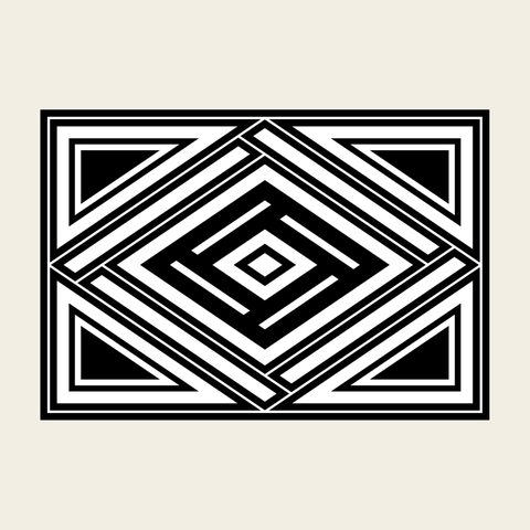 Diamond nested panel — Korean traditional diamond motif vector (빗금문 9371)