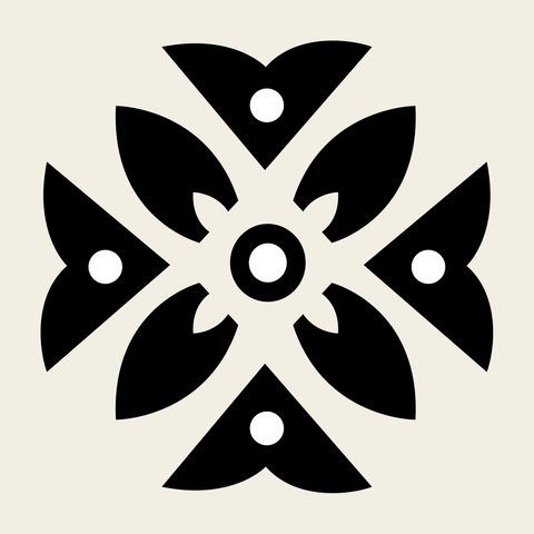 Diamond rosette — Korean traditional geometry motif vector (마름모형문 9905)