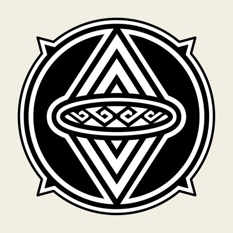 Diamond roundel crest — Korean traditional circle motif vector (마름모형문 9964)
