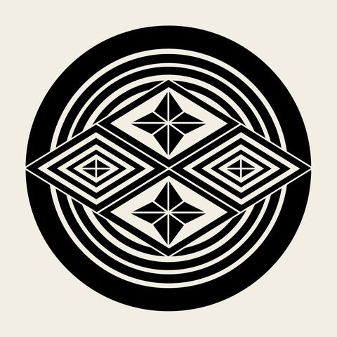Diamond roundel double — Korean traditional diamond motif vector (퇴침 4910)