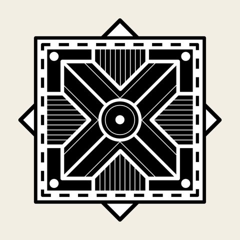 Diamond square star — Korean traditional diamond motif vector (십자문 9791)
