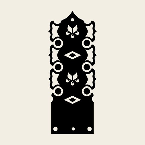 Door hinge lotus — Korean traditional hardware motif vector (내원사 출입문 5711)
