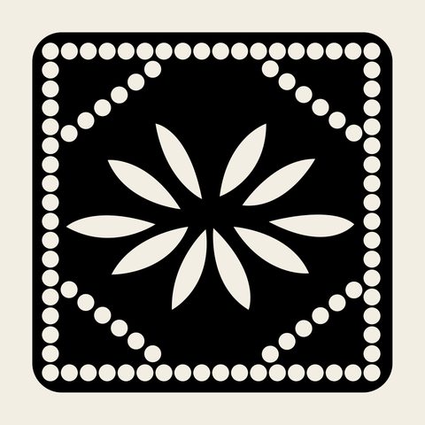 Dotted frame star square — Korean traditional dot motif vector (동그라미문 5121)