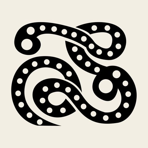 Dotted scroll spiral — Korean traditional dot motif vector (선원사 칠성각 5835)