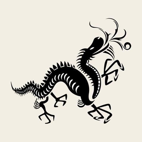 Dragon cloud small — Korean traditional dragon motif vector (용문 9283)