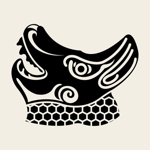 Dragon head wave — Korean traditional dragon motif vector (용문 4206)