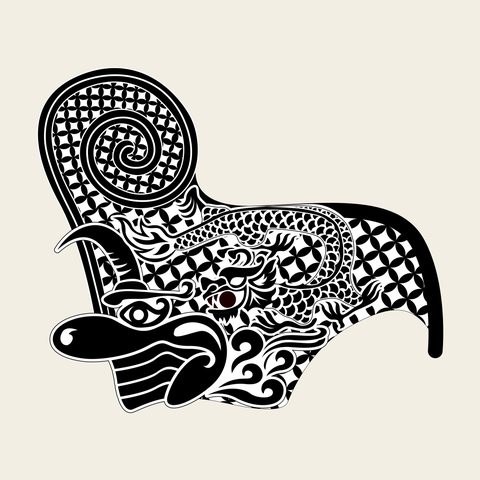 Dragon scaled spiral — Korean traditional dragon motif vector (용문 5310)