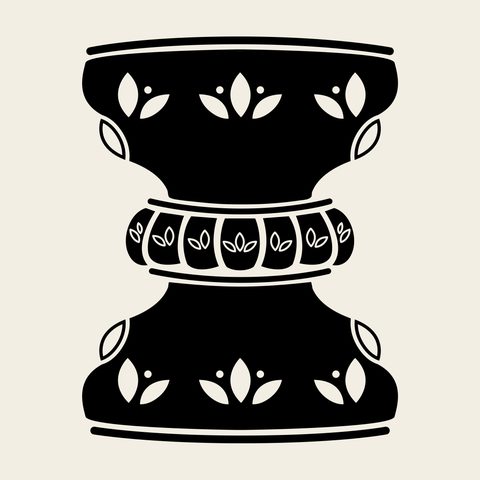 Drum beaded — Korean traditional vessel motif vector (구슬이음 8760)