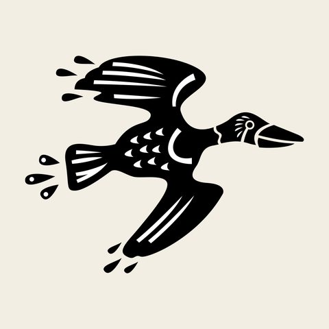 Duck flying spots — Korean traditional duck motif vector (새문 10008)