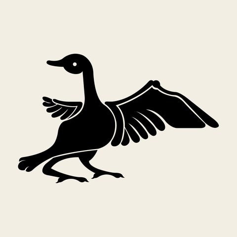 Duck wings spread — Korean traditional duck motif vector (오리문 4011)