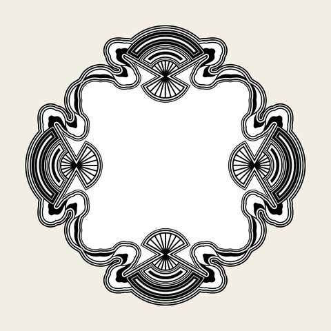 Fan ring frame — Korean traditional scroll motif vector (칠보문 9324)