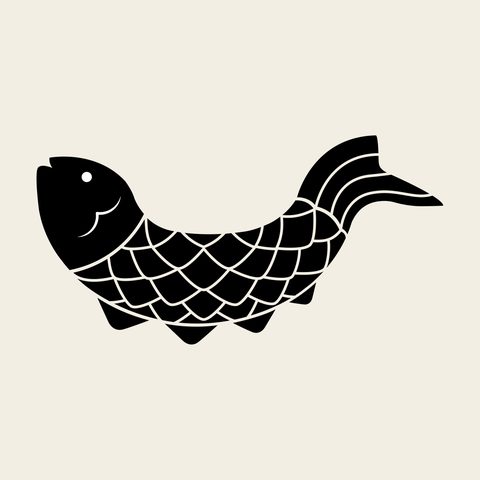Fish arched back — Korean traditional fish motif vector (물고기문 8659)