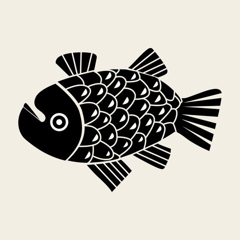Fish scaled bold — Korean traditional fish motif vector (물고기문 10893)