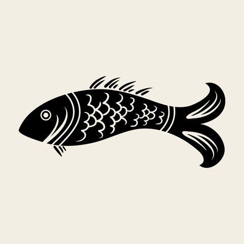 Fish scaled side — Korean traditional fish motif vector (꽃문 5880)
