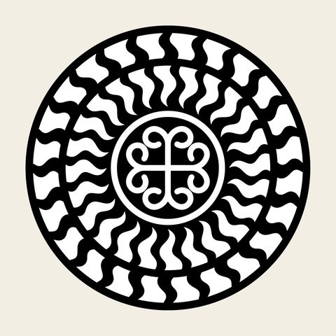 Flame ring roundel — Korean traditional treasure motif vector (불꽃문 8404)