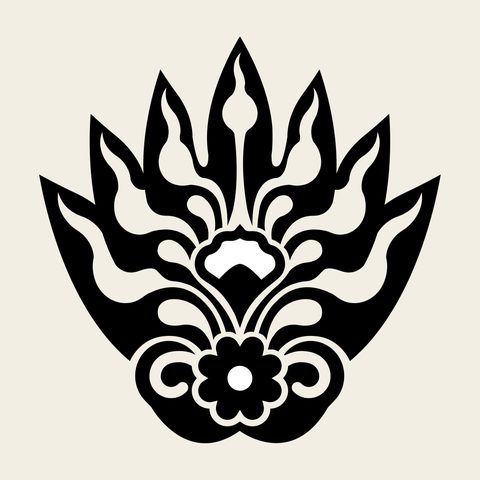 Flaming jewel — Korean traditional treasure motif vector (불꽃문 8507)