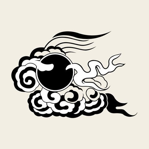 Flaming pearl cloud — Korean traditional treasure motif vector (불꽃문 9793)