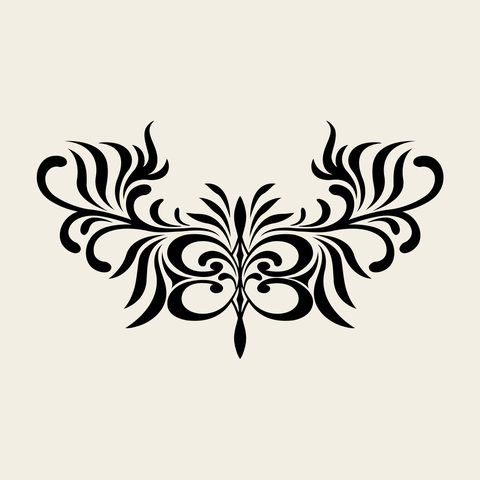 Flower butterfly band — Korean traditional flower motif vector (꽃문 9901)