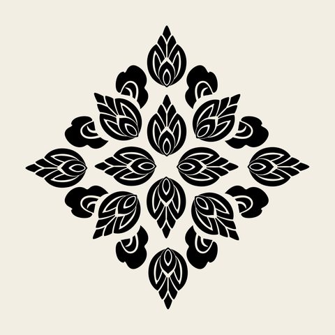 Flower diamond lattice — Korean traditional flower motif vector (꽃문 10050)