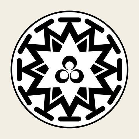 Flower roundel fan — Korean traditional flower motif vector (꽃문 9913)
