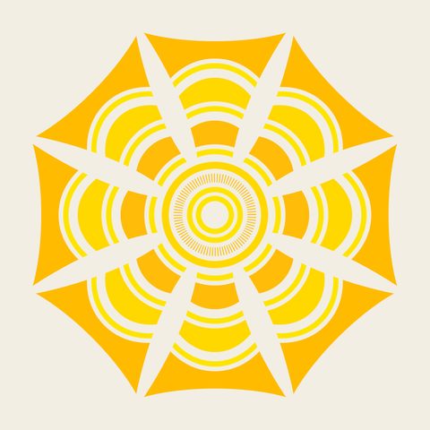 Flower sun colour — Korean traditional flower motif vector (꽃문 5050)