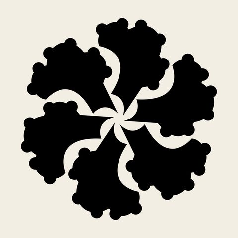 Flower swirl bloom — Korean traditional flower motif vector (꽃문 5706)