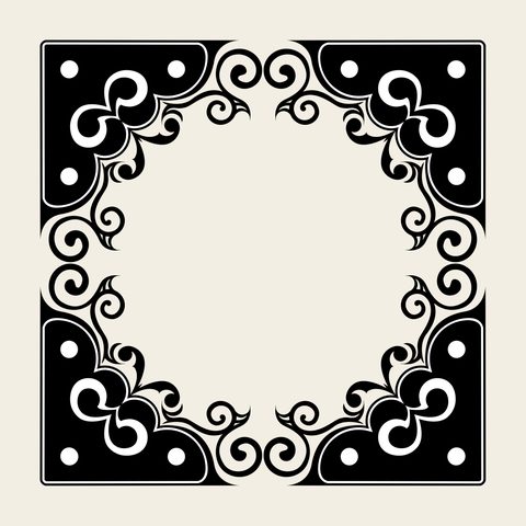 Frame scroll square — Korean traditional circle motif vector (기타 9531)
