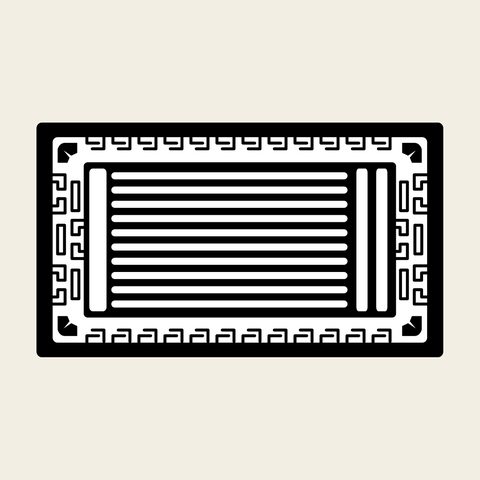 Frame stripe panel — Korean traditional hatch motif vector (가로줄문 9368)