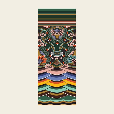 Great beam head sajeongjeon — Korean traditional beam-head motif vector (경복궁 사정전 대보)