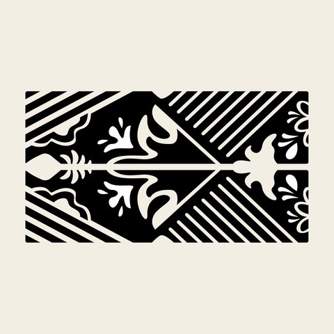 Hatch diagonal panel — Korean traditional hatch motif vector (빗금문 9367)