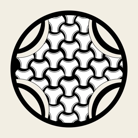 Hex tortoise shell roundel — Korean traditional hex motif vector (내소사 사천왕문 서방광목천왕 갑옷 5703)