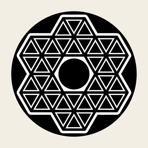 Hex triangle roundel — Korean traditional hex motif vector (기타 9463)