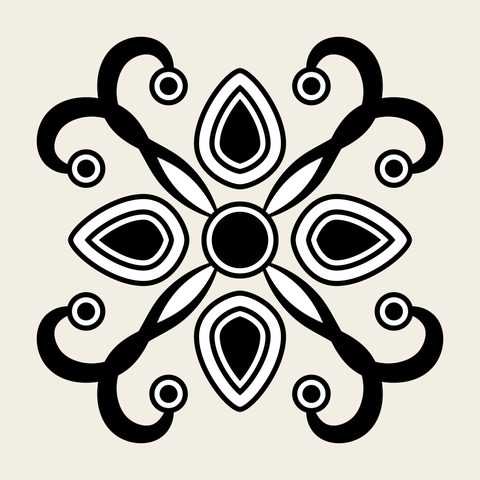 Honeysuckle cross — Korean traditional vine motif vector (인동문 9360)