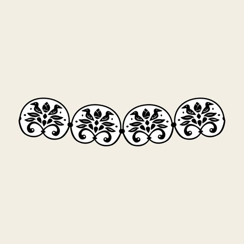 Honeysuckle roundel band — Korean traditional band motif vector (인동문 10888)