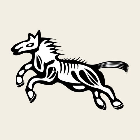 Horse — Korean traditional animal motif vector (말문 9859)