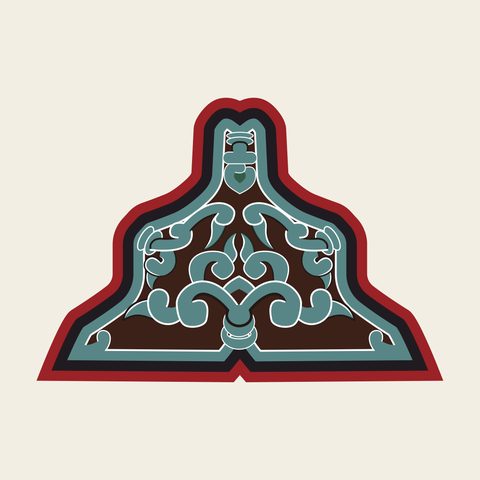 Hwaban scroll plaque — Korean traditional bracket motif vector (경복궁 근정문 화반)