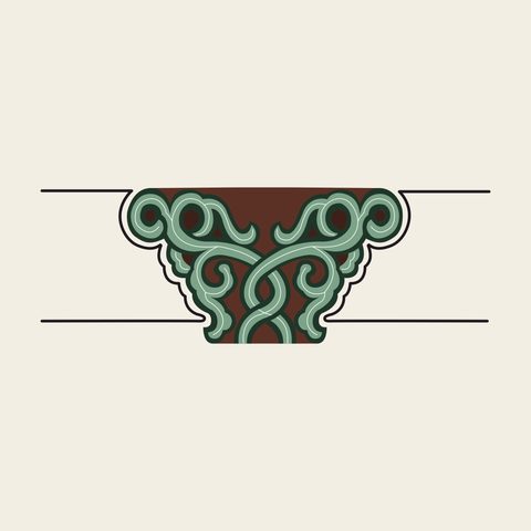 Hwaban support — Korean traditional bracket motif vector (경복궁 사정전 화반)
