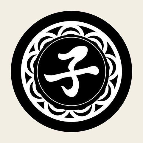 Ja sons roundel — Korean traditional bugwi motif vector (부귀문 8311)